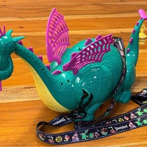 Teal and Purple Dragon Toy with Lanyard